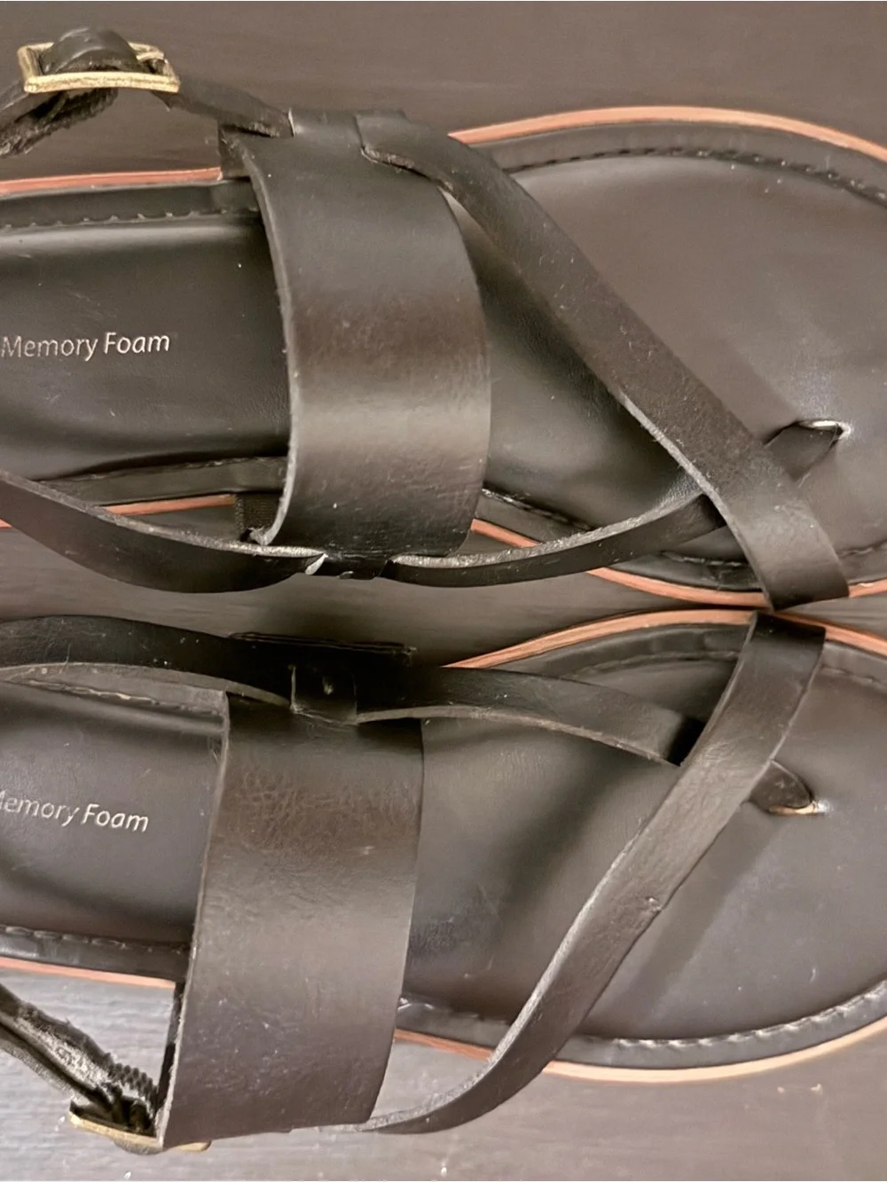 Time and Tru Black Strappy Slingback Sandals